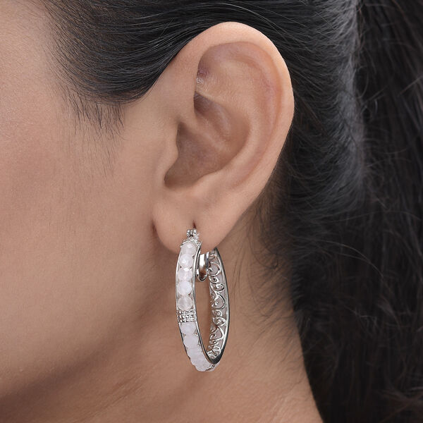 Regenbogen Mondstein-Creolen, Messing ca. 19,00 ct image number 3