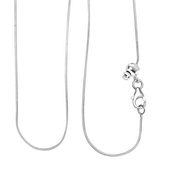 Schlangenkette mit verstellbarer Kugel in 925 Silber, 50cm