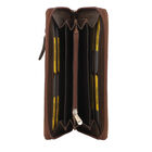 Sukriti - handbemalte Brieftasche aus echtem Leder mit RFID Schutz, Vogel und Blattmuster image number 5