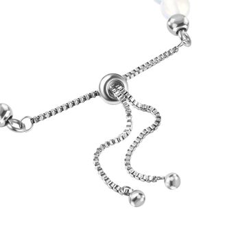 Opalite Flexibles Bolo-Armband, ca. 15-22 cm, Edelstahl ca. 70.00 ct