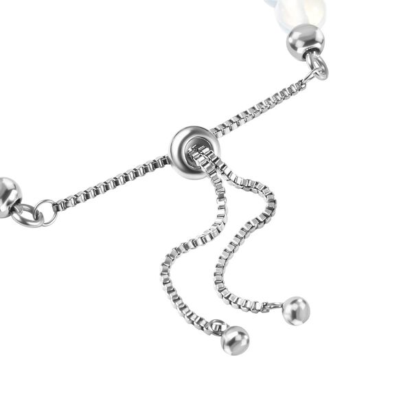 Opalite Flexibles Bolo-Armband, ca. 15-22 cm, Edelstahl ca. 70.00 ct image number 4