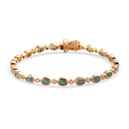 Grandidierit und Zirkon Armband 19 cm 925 Silber Gelbgold Vermeil ca. 4.81 ct image number 0