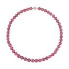 Rhodonit Halskette ca. 50 cm 925 Silber rhodiniert ca. 522,15 ct.