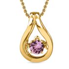 Lila Spinell Anhänger mit Kette, 925 Silber vergoldet ca. 0.19 ct