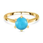 Amerikanischer, natürlicher Sleeping Beauty Türkis Ring, 925 Silber vergoldet (Größe 18.00) ca. 1.15 ct