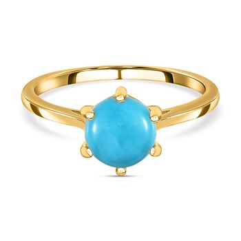 Amerikanischer, nat&uuml;rlicher Sleeping Beauty T&uuml;rkis Ring, 925 Silber vergoldet (Gr&ouml;&szlig;e 18.00) ca. 1.15 ct