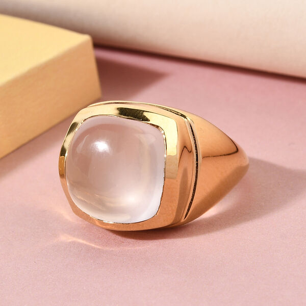 Rosenquarz-Ring, 925 Silber vergoldet  ca. 7,88 ct image number 2