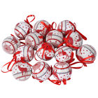 14er-Set Weihnachtskugeln in Geschenkbox, Weihnachtsmotiv, Durchmesser 7,5 cm, Weiß und Rot
