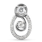 88 Facetten Moissanit Anhänger 925 Silber platiniert ca. 0,30 ct.