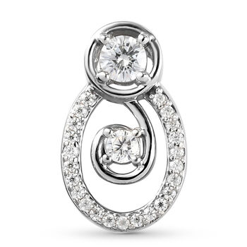 88 Facetten Moissanit Anh&auml;nger 925 Silber platiniert ca. 0,30 ct.