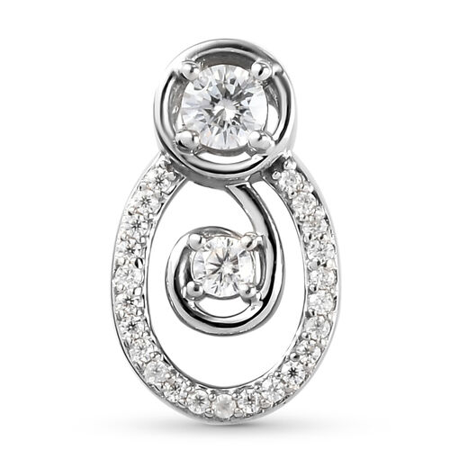 88 Facetten Moissanit Anhänger 925 Silber platiniert ca. 0,30 ct. image number 0