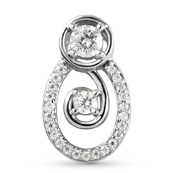 88 Facetten Moissanit Anhänger 925 Silber platiniert ca. 0,30 ct. image number 0