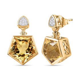Citrin und Zirkon Ohrringe- 10,26 ct.