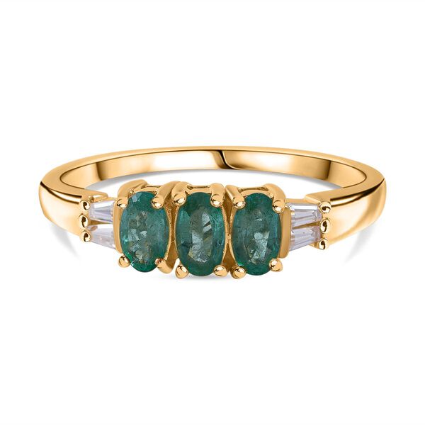 AA Kagem sambischer Smaragd und Moissanit Ring - 0,77 ct. image number 0