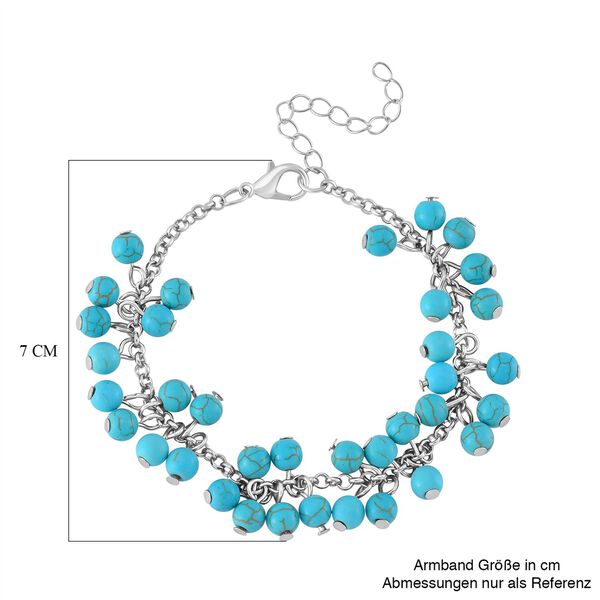 Blaues Howlit-Armband, 19+5cm - 65 ct. image number 4