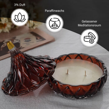 The 5th Season: Premium Kollektion Duftkerze im orientalischem Glas, 20h Brenndauer, Dunkelrot