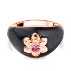 GP Italienische Garten Kollektion - Rosa Turmalin, Kanchanaburi Blauer Saphir Ring 925 Silber Roségold Vermeil (Größe 21.00) ca. 0.15 ct