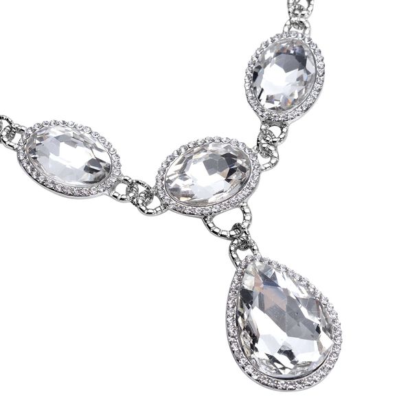 Weiße Glaskristall-Halskette, 50 cm - 151,80 ct. image number 4