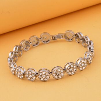 Wei&szlig;es Kristall-Armband ca. 19 cm