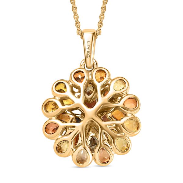 D'Joy AA Blauer Saphir, Mehrfarbig Saphir Schmuckset ca. 50 cm 925 Silber 750 Gelbgold Vermeil ca. 3.44 ct image number 5