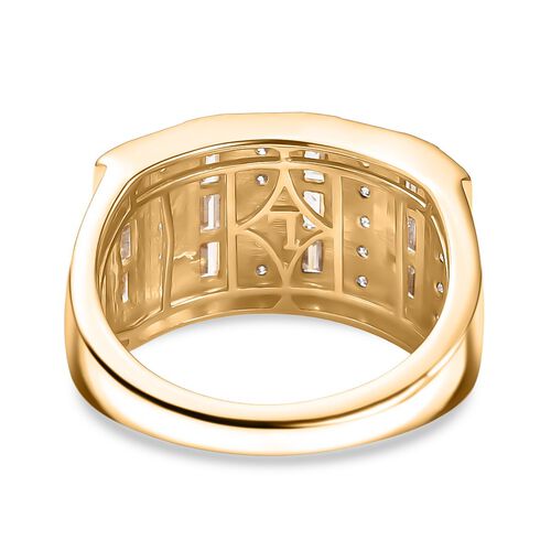 Lab Grown Diamant SI Ring 925 Silber Rhodiniert und 750 Gelbgold Vermeil (Größe 17.00) ca. 1,00 ct image number 5