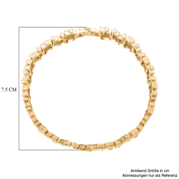 Wei&szlig;es Zirkonia Armband in Goldton, 19cm image number 4