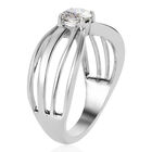 88 Facetten Moissanit-Ring, 925 Silber platiniert  ca. 0,43 ct image number 4