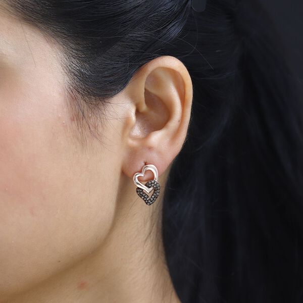 GP Amore Kollektion - Champagner Diamant und Kanchanaburi blaue Saphir-Ohrringe - 0,57 ct. image number 2