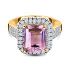 AAA Ametrin, Weißer Zirkon Ring, 925 Silber Gelbgold Vermeil, (Größe 21.00) ca. 5.73 ct