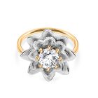 D’joy Moissanit Ring 925 Silber platiniert und vergoldet (Größe 17.00) ca. 0,43 ct