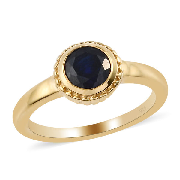 Masoala Saphir Solitär-Ring, 925 Silber vergoldet, 1,29 ct. image number 4