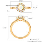 Natürlicher, äthiopischer Opal und weißer Zirkon-Ring, 925 Silber Gelbgold Vermeil (Größe 16.00) ca. 0,94 ct image number 6
