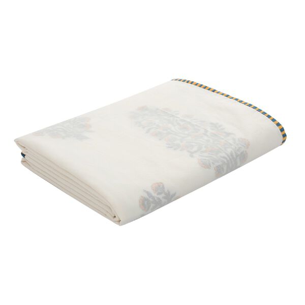 NAKKASHI - Fabrics: Handstempeldruck 100% Muslin-Baumwolle Dohar-Decke, 200x200 cm, Gelbe Blumen gro&szlig; image number 4