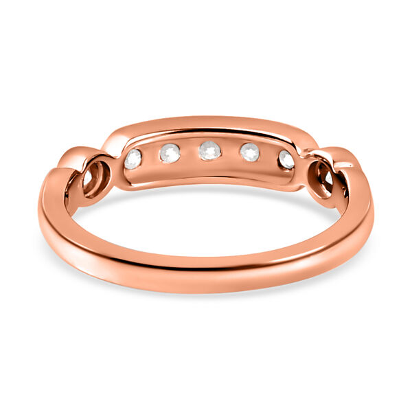 Moissanit Ring, 925 Silber Ros&eacute;gold Vermeil - 0,49 ct. image number 6