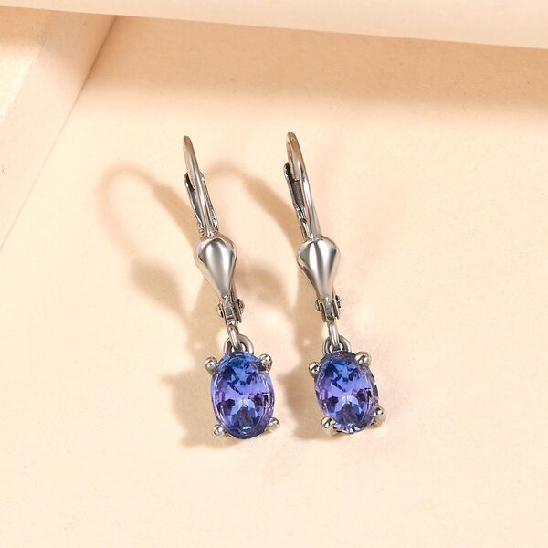 Tansanit Solit&auml;r Ohrh&auml;nger in Silber 1,27 Ct image number 2