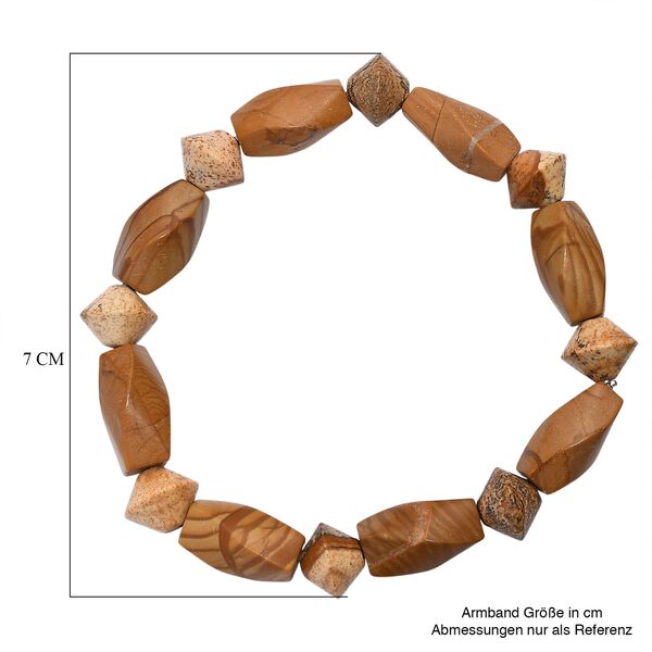 Erdnuss Holz Jaspis Armband Flexibel (18 cm), ca. 104.00 ct image number 5