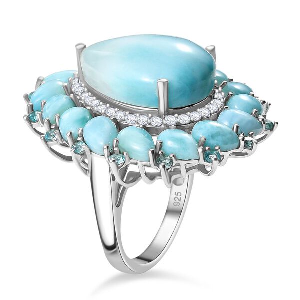 D'Joy Larimar, Neon Apatit und Zirkon Ring - 21,59 ct. image number 5