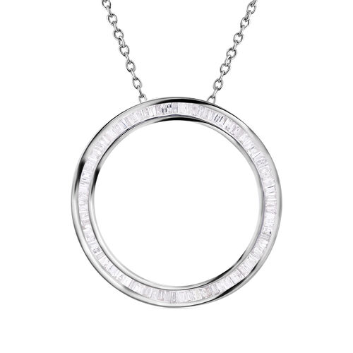 Weißer Diamant-Anhänger mit 45cm Kette - 1 ct. image number 0