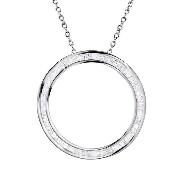 Wei&szlig;er Diamant-Anh&auml;nger mit 45cm Kette - 1 ct.
