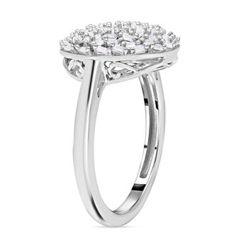 Diamant-Ring, 925 Silber platiniert, ca. 0.50 ct