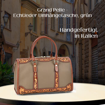 Grand Pelle  - Echtleder Umh&auml;ngetasche, 34,5x15x21 cm, gr&uuml;n