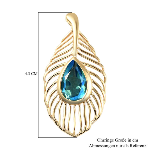 Pfau Triplett Quarz Anh&auml;nger 925 Silber vergoldet ca. 5,40 ct image number 6