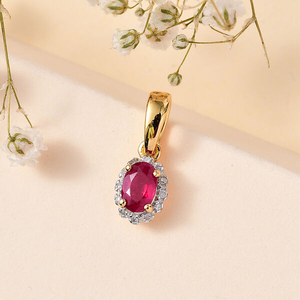 Afrikanischer Rubin und Diamant Anh&auml;nger - 0,69 ct. image number 2