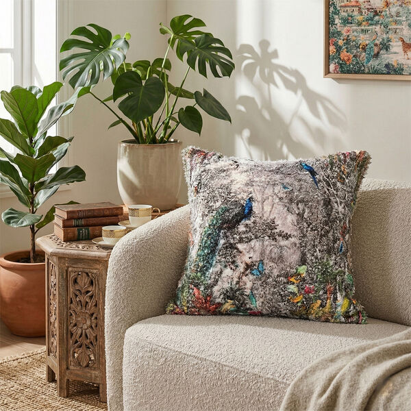 poly cortton woven digital Animal printed rubbed cushion cover Size-45x45 cms Color- Multi  image number 2
