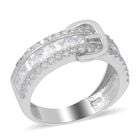 LUSTRO STELLA - Zirkonia Ring 925 Silber rhodiniert (Größe 18.00) ca. 3,81 ct