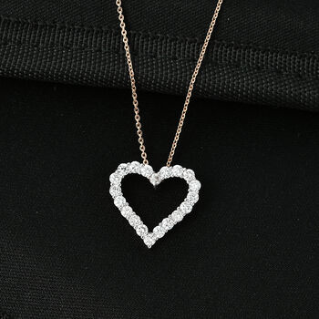 LUXURIANT SGL zertifizierter SI-GH Labor Diamant Anh&auml;nger mit 45cm Kette, 925 Silber 750 Ros&eacute;gold Vermeil - 1 ct.