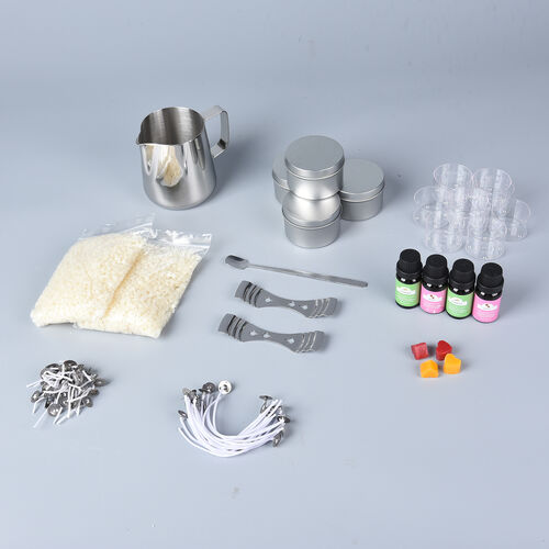 DIY Kerzen Set, Silber, Weiß und Transparent image number 0