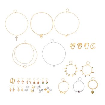 Adventskalender - 25 Schmuckst&uuml;cke Halskette (5 tlg.), Armband (5 tlg.), Felxibler Ring (4 tlg.), Ohrringe (11 tlg.)