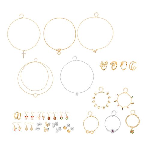 Adventskalender - 25 Schmuckstücke Halskette (5 tlg.), Armband (5 tlg.), Felxibler Ring (4 tlg.), Ohrringe (11 tlg.) image number 0