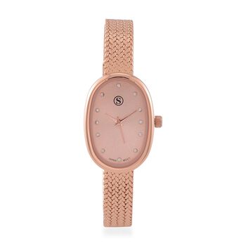 STRADA - Elegante Armbanduhr mit Japanischem PC21S Werk, Stahlsonnenschliff-Zifferblatt und 316L Edelstahl armband, 316L Edelstahl , 19 cm, silberfarben